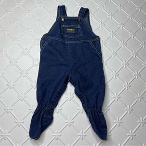 Vintage Oshkosh Denim Footie Overalls Baby 6-9M